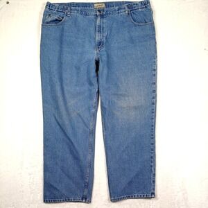 LL Bean Comfort Waist Jeans Mens 44x30 Medium Wash Blue Straight Leg 250265